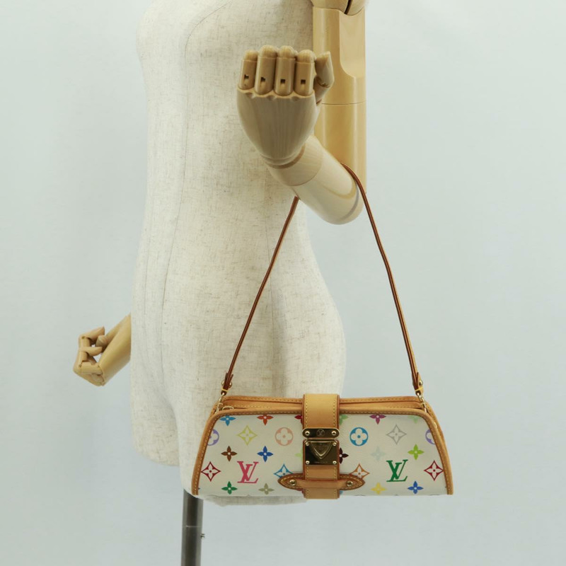 【日本直送】路易威登 Monogram Multicolor Shirley 單肩包 白色 M40049 正品 165408V-23
