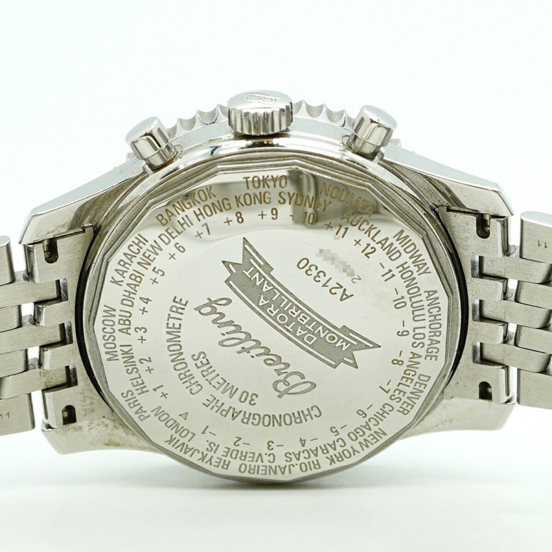 百年靈 Navitimer A21330 銀色錶盤男士腕錶-5