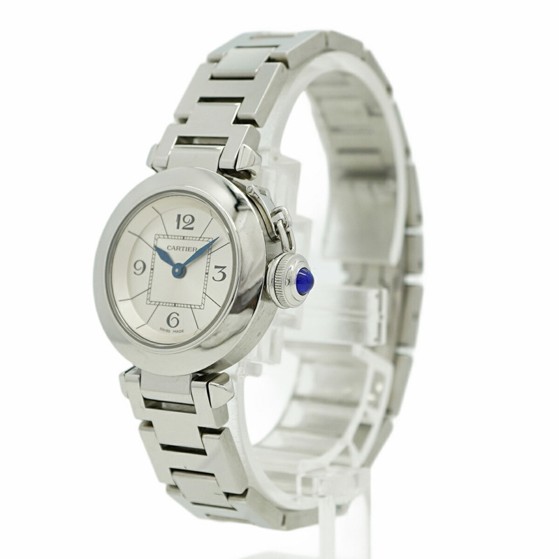 卡地亞 Miss Pasha W3140007 銀色錶盤小姐腕錶-1