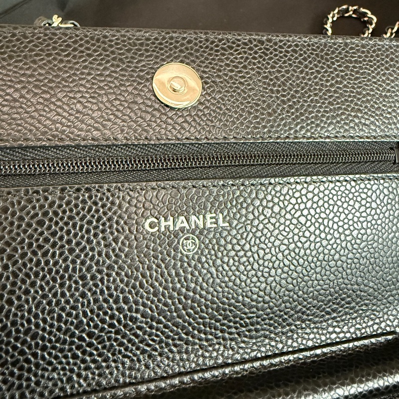 「M.Y精品」 Chanel 小香 WOC 鏈袋包 荔枝牛皮 黑銀-28