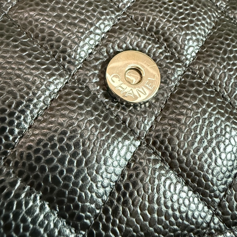 「M.Y精品」 Chanel 小香 WOC 鏈袋包 荔枝牛皮 黑銀-29