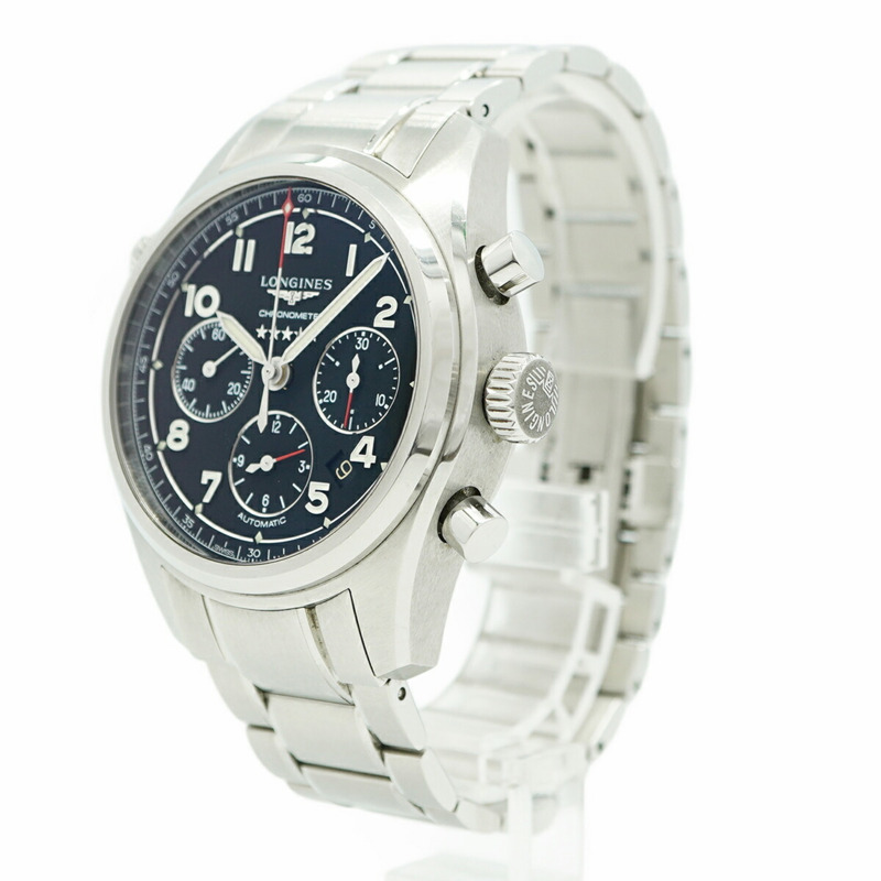 浪琴琴表 Spirit L3.820.4.53.6 黑色錶盤男士腕錶-2