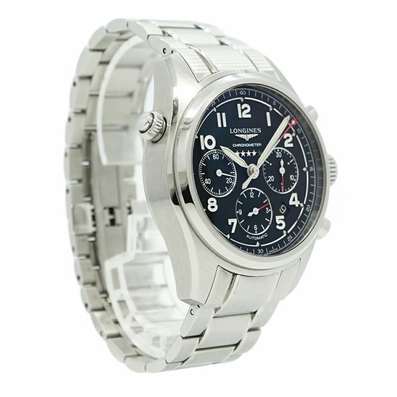 浪琴琴表 Spirit L3.820.4.53.6 黑色錶盤男士腕錶-3