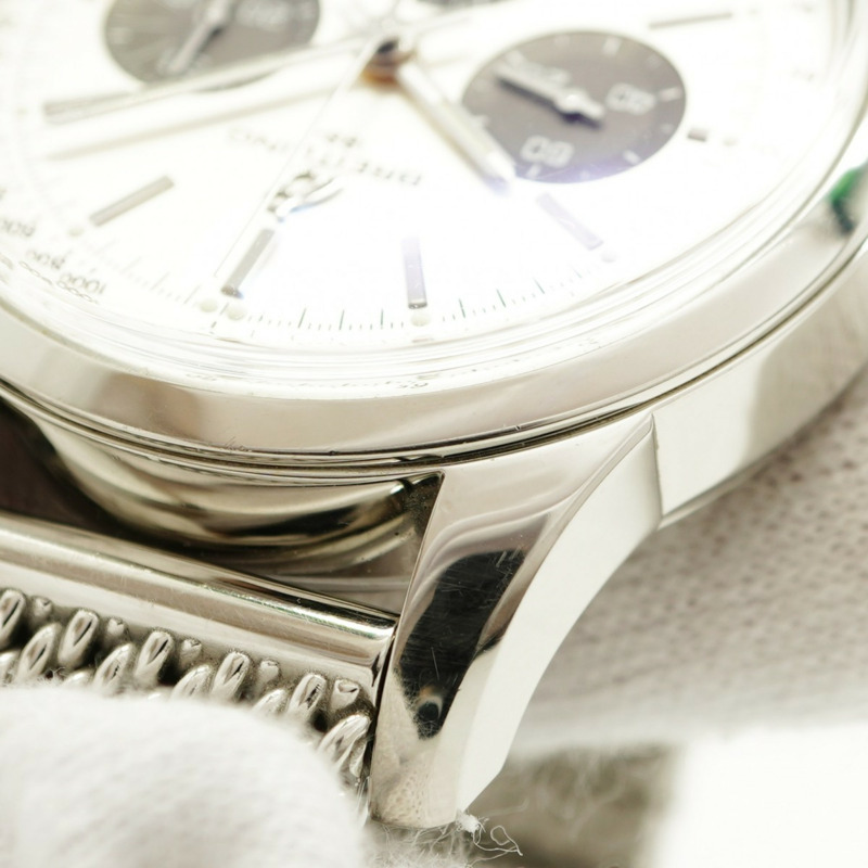 百年靈 Transocean AB0152 銀色錶盤男士腕錶-7