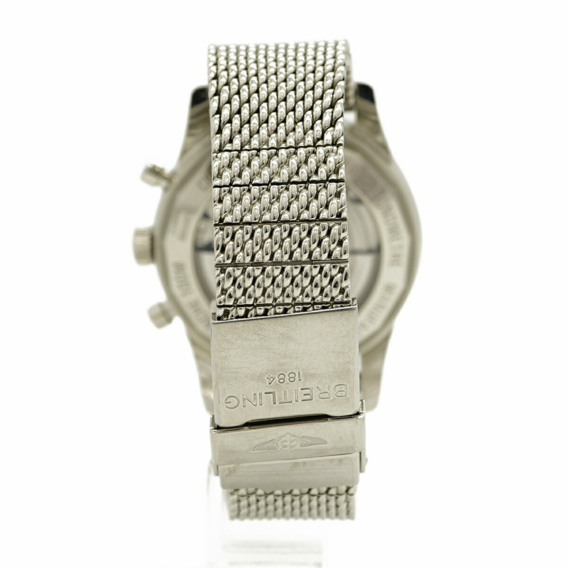 百年靈 Transocean AB0152 銀色錶盤男士腕錶-8