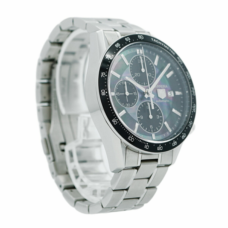 TAG Heuer Carrera CV201K 黑色錶盤男士腕錶-3