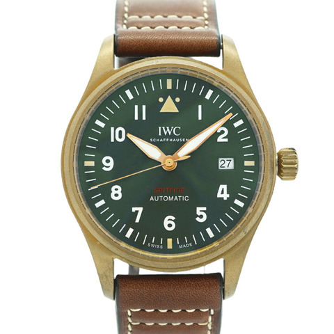 IWC 沙夫豪森飛行員手錶 IW326802 綠色錶盤男士腕錶