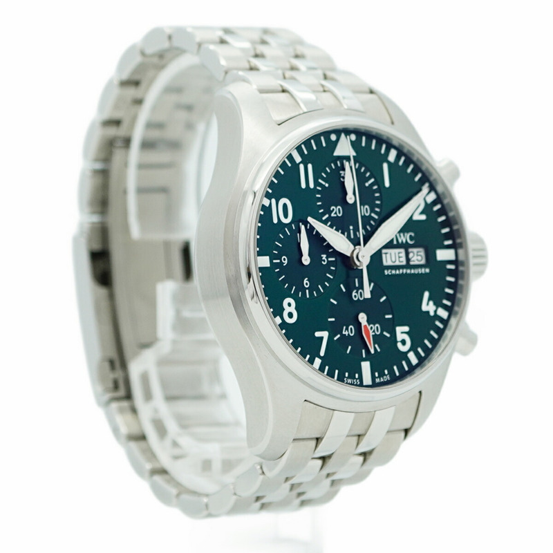 IWC 沙夫豪森飛行員手錶 IW388104 綠色錶盤男士腕錶-3