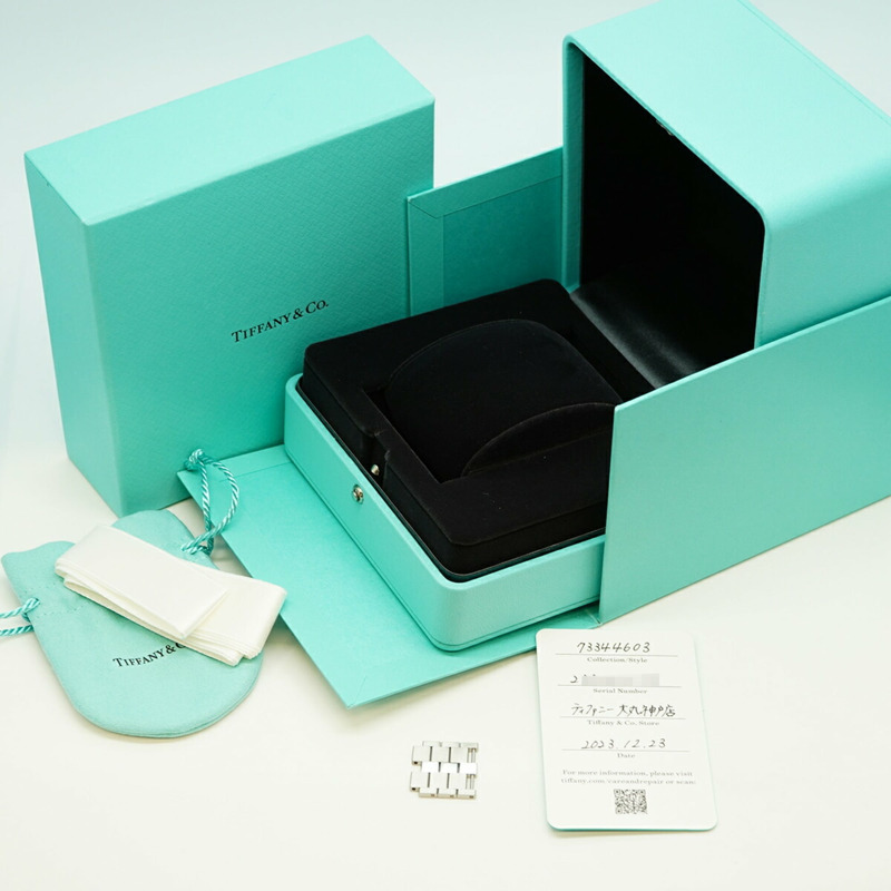 蒂芬妮 Union Square 73344603 藍色錶盤小姐腕錶-1