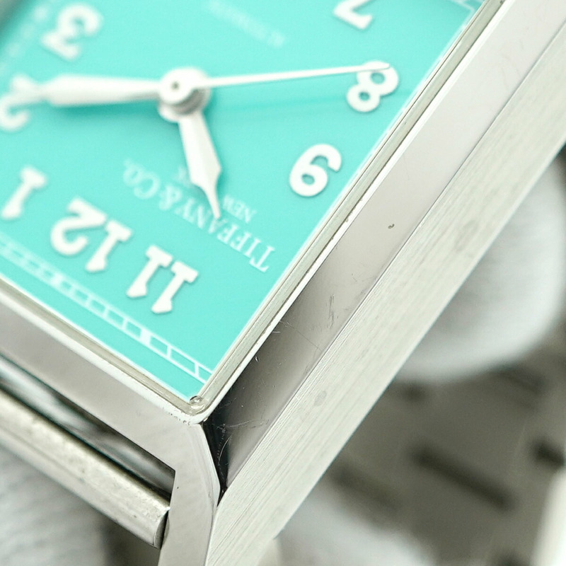 蒂芬妮 Union Square 73344603 藍色錶盤小姐腕錶-7