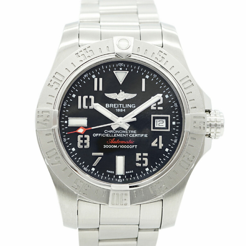 百年靈復仇者二代海狼A17331黑色錶盤男士腕錶-0