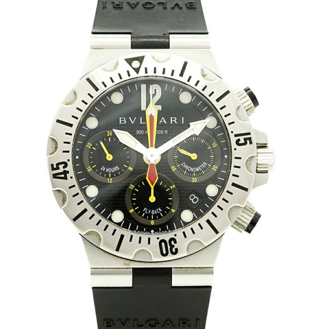 寶格麗 Diagono Scuba SC40S 黑色錶盤男士腕錶