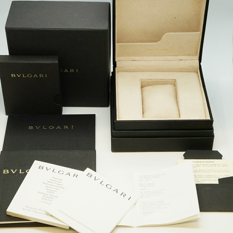 寶格麗 Diagono Scuba SC40S 黑色錶盤男士腕錶-1