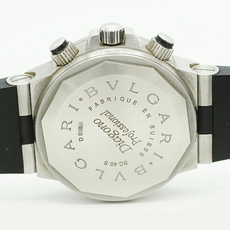 寶格麗 Diagono Scuba SC40S 黑色錶盤男士腕錶-5