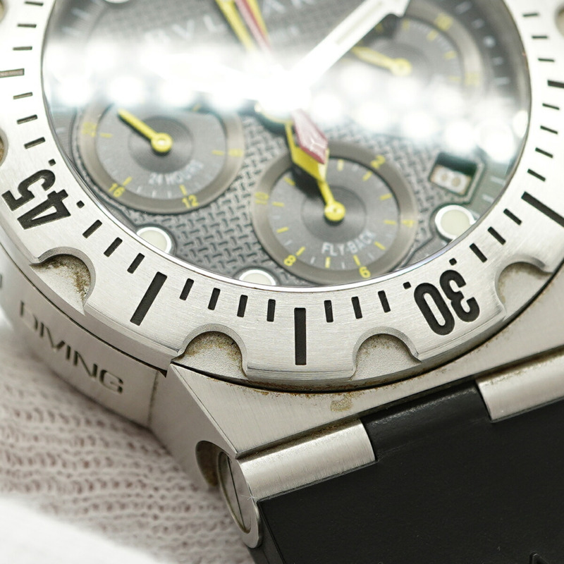 寶格麗 Diagono Scuba SC40S 黑色錶盤男士腕錶-6