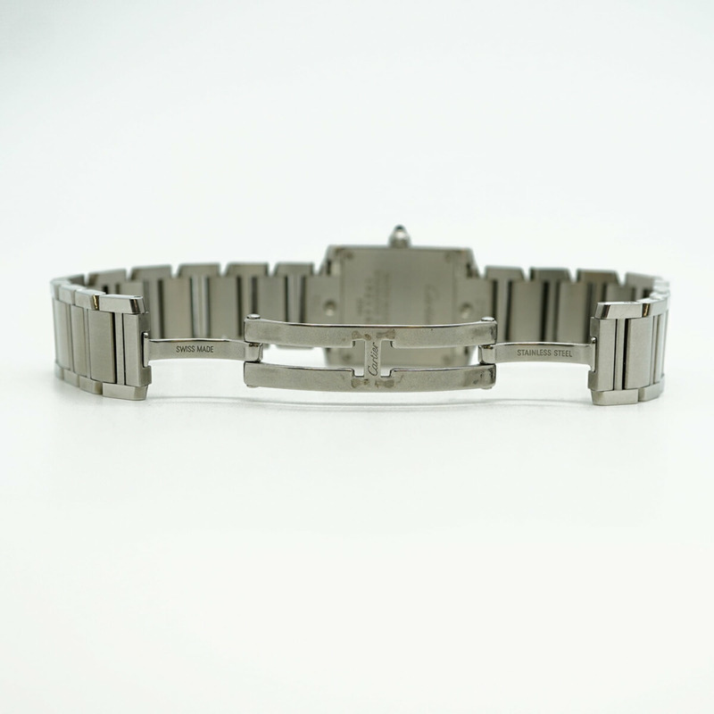 卡地亞 Tank Française SM W51008Q3 象牙色錶盤女士腕錶-4