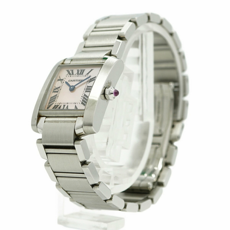 卡地亞 Tank Française SM W51028Q3 粉紅錶盤女錶-2