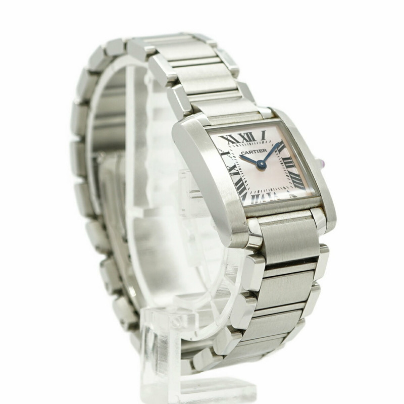 卡地亞 Tank Française SM W51028Q3 粉紅錶盤女錶-3