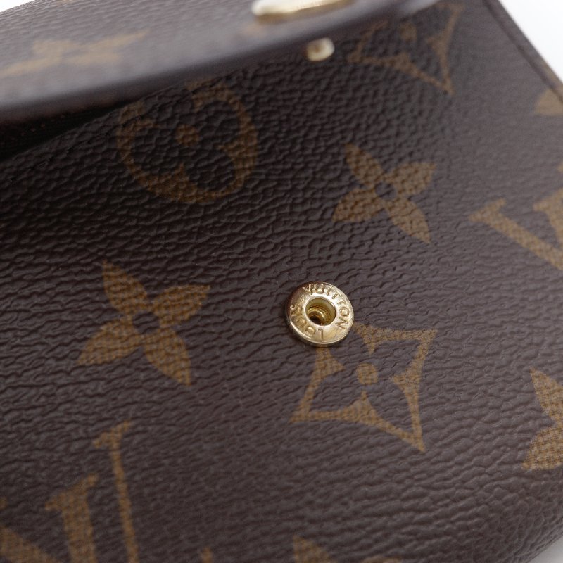 Louis Vuitton 路易威登 Victorine 老花 棕色 帆布 暗釦短夾-7