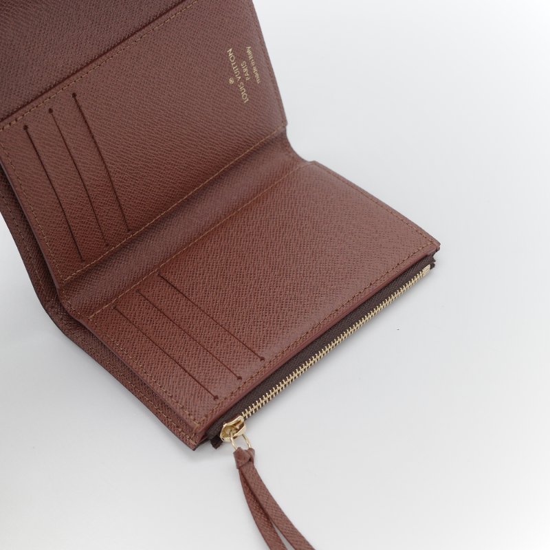 Louis Vuitton 路易威登 Victorine 老花 棕色 帆布 暗釦短夾-8