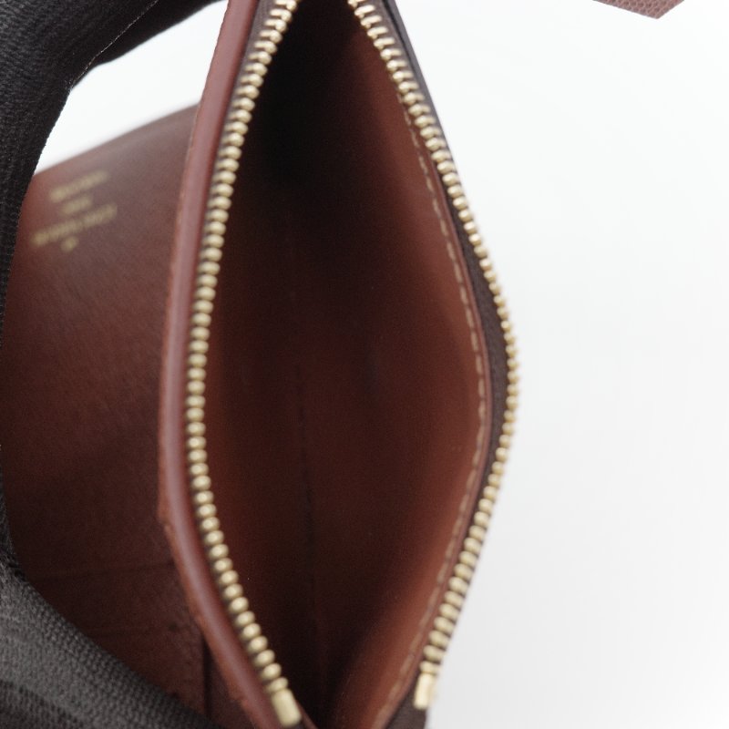Louis Vuitton 路易威登 Victorine 老花 棕色 帆布 暗釦短夾-10