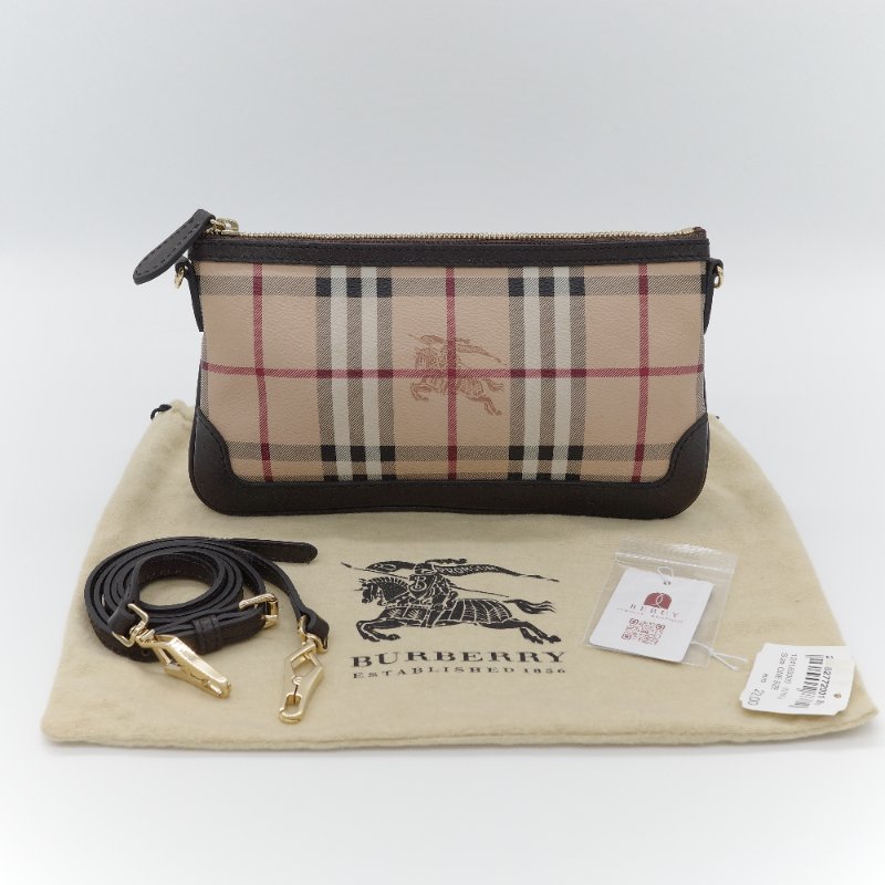 Burberry 巴寶莉 經典 Haymarket Check 塗層帆布 斜背包 肩背包-0