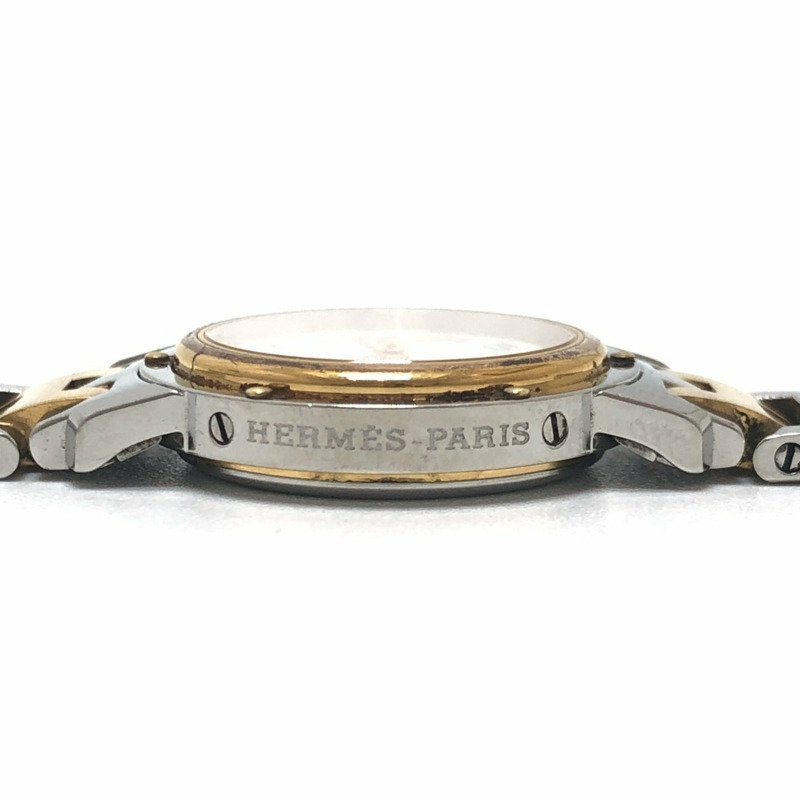 愛馬仕 CL3.240 Clipper 石英日期腕錶，圓形錶盤，雙色，不鏽鋼材質，女士款，銀色-7