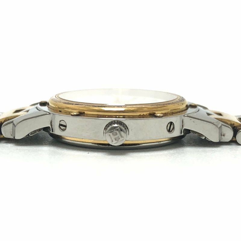 愛馬仕 CL3.240 Clipper 石英日期腕錶，圓形錶盤，雙色，不鏽鋼材質，女士款，銀色-8