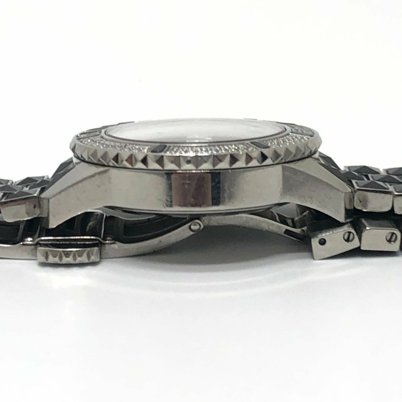 Dior CD113119 水晶鑲鑽錶圈 16P 石英日期顯示腕錶 圓形錶盤 不鏽鋼女士銀色-11