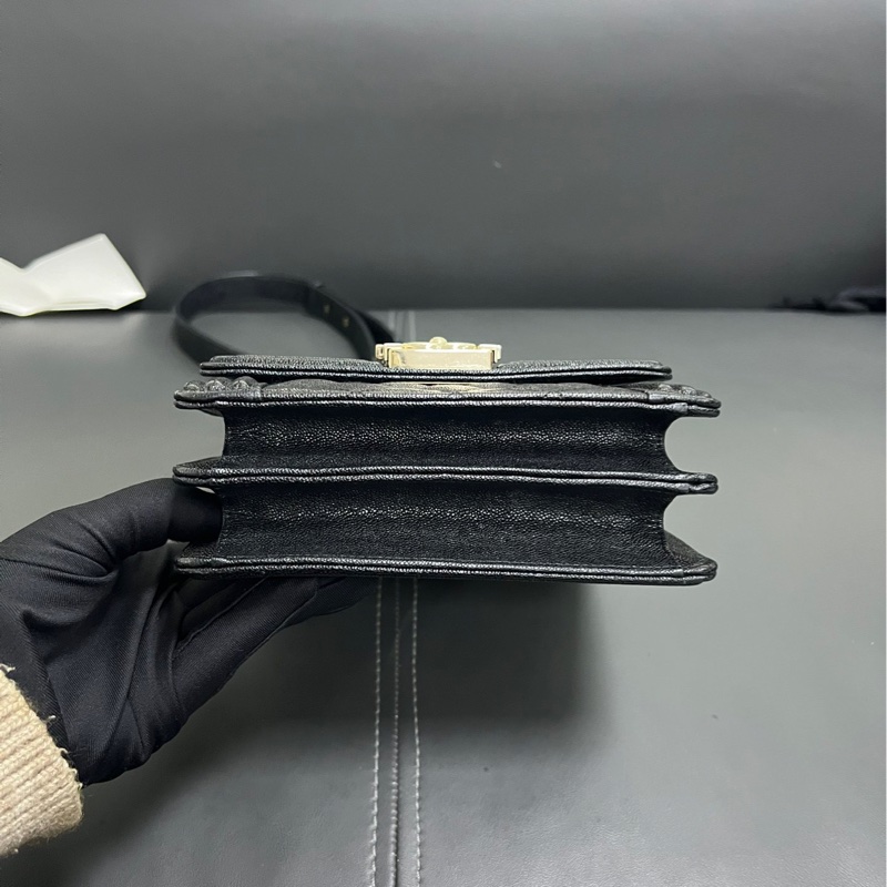 Chanel Leboy 豎版 荔枝牛皮黑金-4