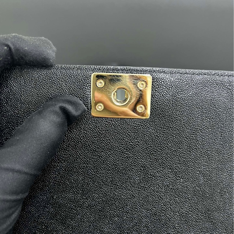 Chanel Leboy 豎版 荔枝牛皮黑金-13