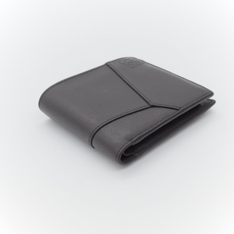 Loewe 羅威 Puzzle 深灰色 經典小牛皮 雙折零錢短夾-4