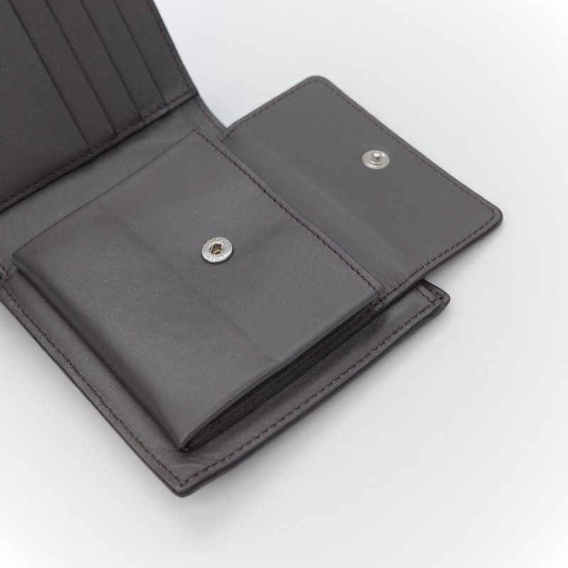 Loewe 羅威 Puzzle 深灰色 經典小牛皮 雙折零錢短夾-8