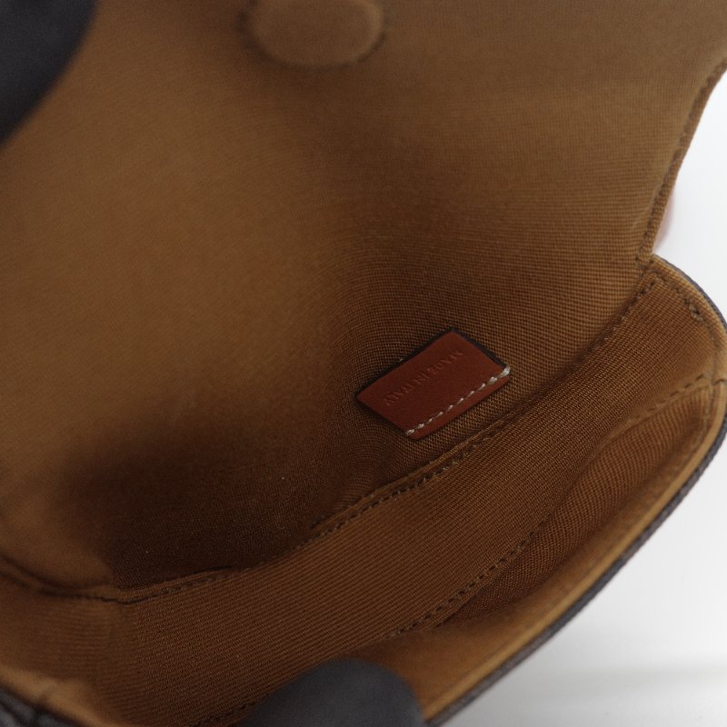 Celine 思琳 凱旋門老花 復古色 帆布 迷你三角斜背包-7