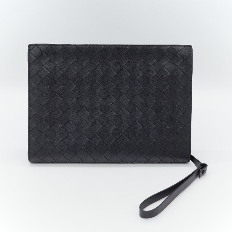 Bottega Veneta 寶緹嘉 黑色 編織牛皮 手拿包-0