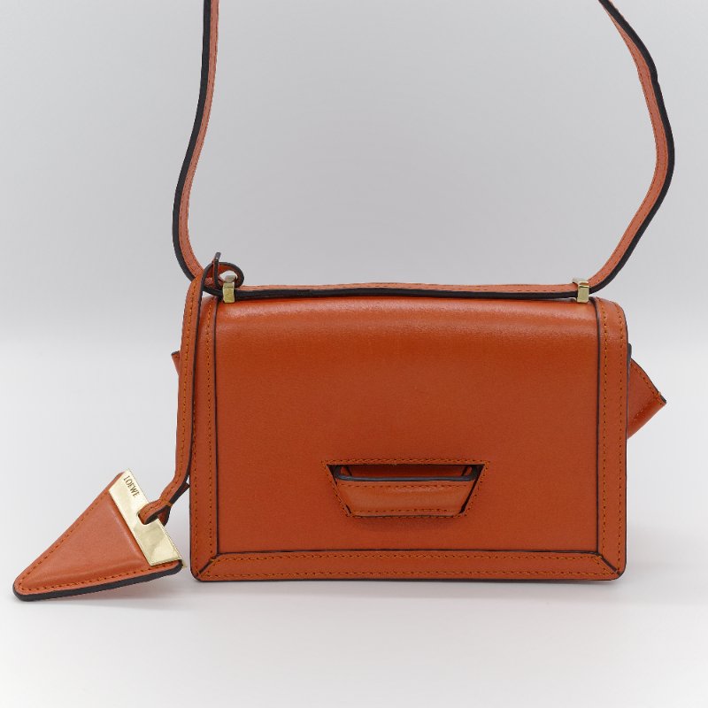 Loewe 羅威 Barcelona 橘色 牛皮 小號 斜背包-4