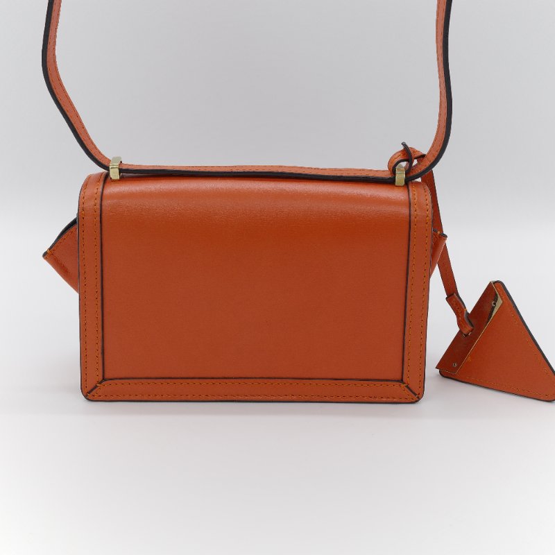 Loewe 羅威 Barcelona 橘色 牛皮 小號 斜背包-7