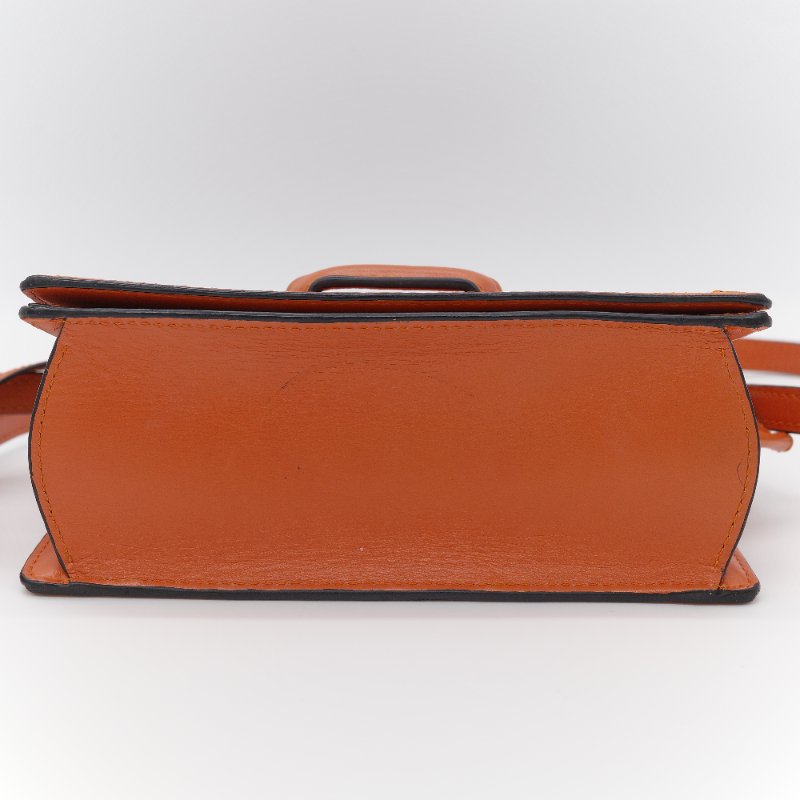 Loewe 羅威 Barcelona 橘色 牛皮 小號 斜背包-9