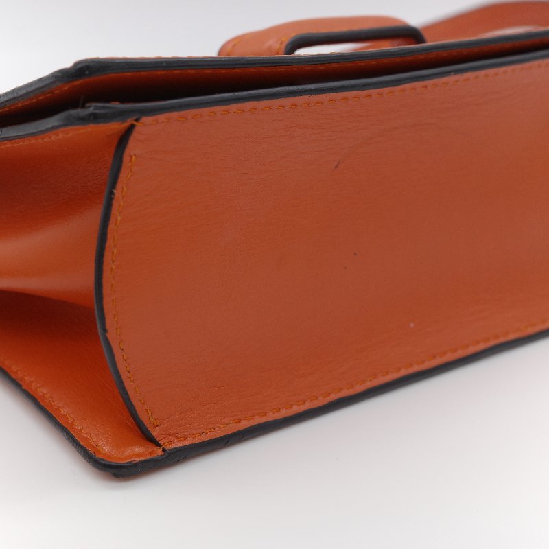 Loewe 羅威 Barcelona 橘色 牛皮 小號 斜背包-10
