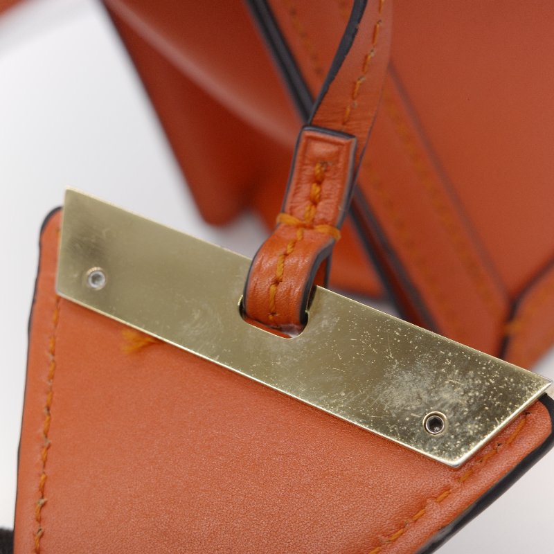 Loewe 羅威 Barcelona 橘色 牛皮 小號 斜背包-14