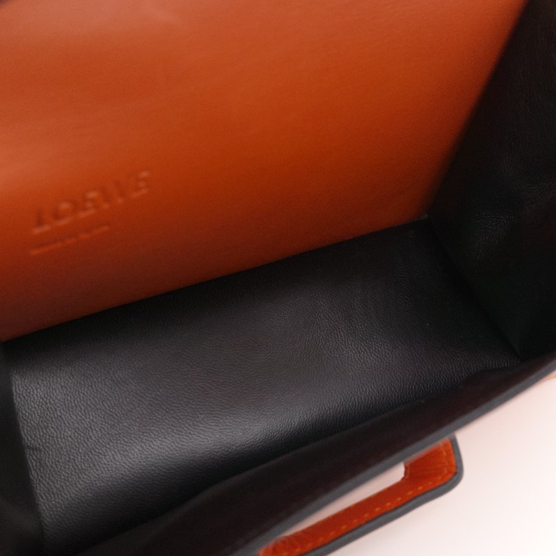 Loewe 羅威 Barcelona 橘色 牛皮 小號 斜背包-22