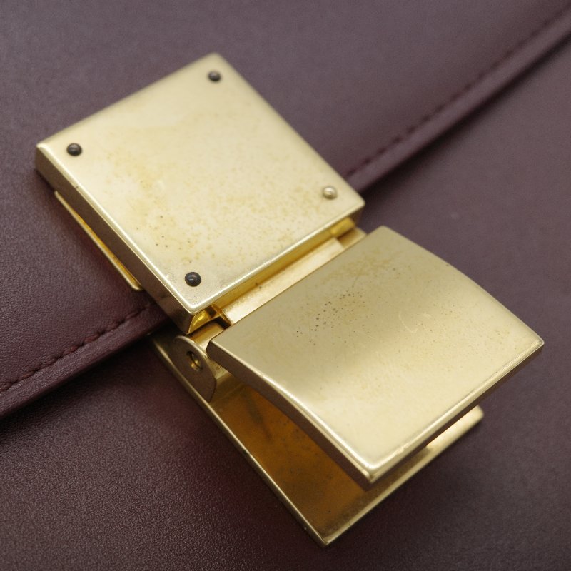 Celine 思琳 Classic Box 中號 酒紅色拋光 小牛皮 翻蓋包 肩背包-10
