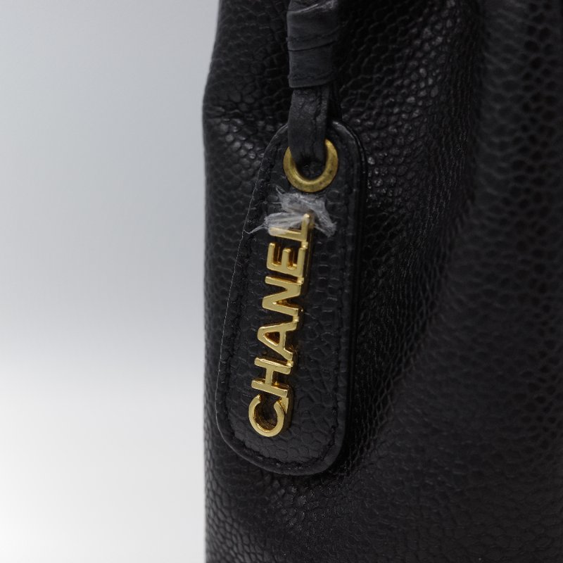 Chanel 香奈兒 Triple CC 黑色荔枝紋 小牛皮 肩背包 托特包-7