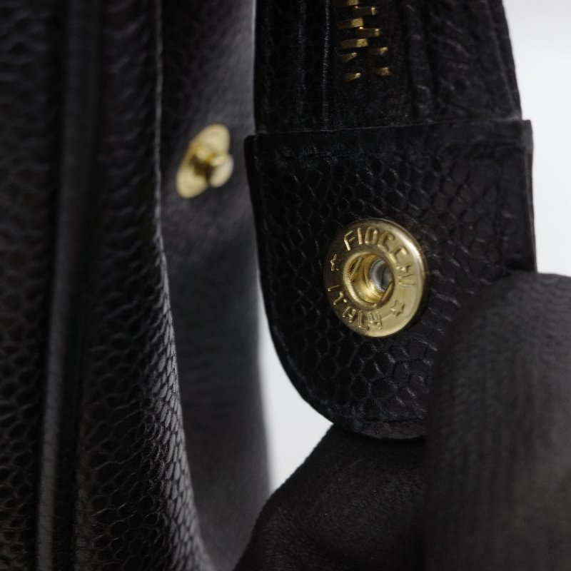 Chanel 香奈兒 Triple CC 黑色荔枝紋 小牛皮 肩背包 托特包-10