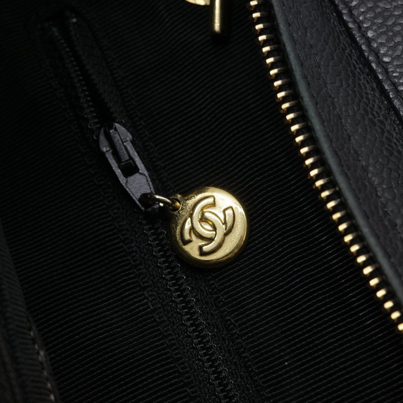 Chanel 香奈兒 Triple CC 黑色荔枝紋 小牛皮 肩背包 托特包-18