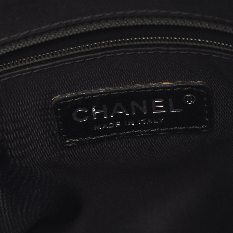 香奈兒 (CHANEL) Paris Biarritz PM 單肩手提包，帆布皮革，黑色，SHW，二手 CC-3