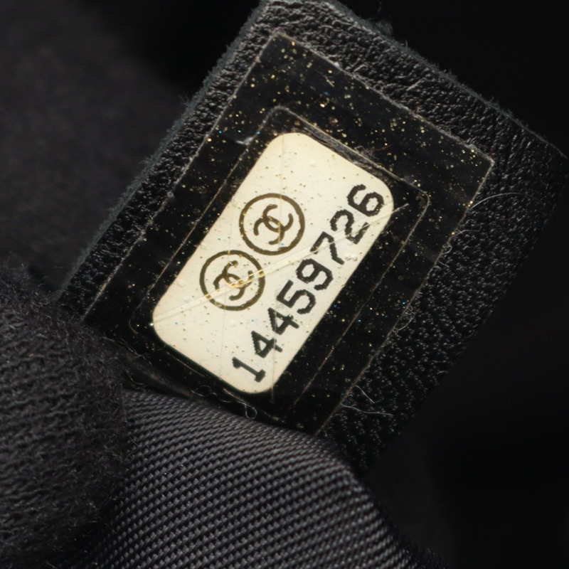 香奈兒 (CHANEL) Paris Biarritz PM 單肩手提包，帆布皮革，黑色，SHW，二手 CC-4