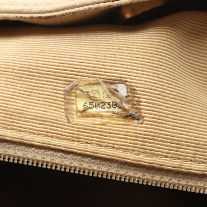 香奈兒 (CHANEL) 絎縫手提鏈條肩背包，小牛皮材質，米色，二手，金色五金，女士款-4