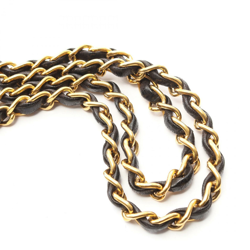 香奈兒 (CHANEL) Matelasse W 翻蓋鏈條單背包，羊皮材質，黑色，金色五金，二手-11