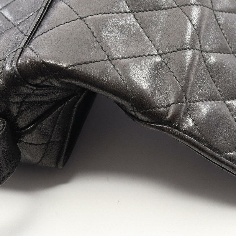 香奈兒 (CHANEL) Matelasse 羊皮肩斜背包 黑色 GHW 二手 女士 CC-7